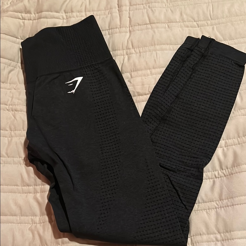 Gymshark black seamless leggings; size small